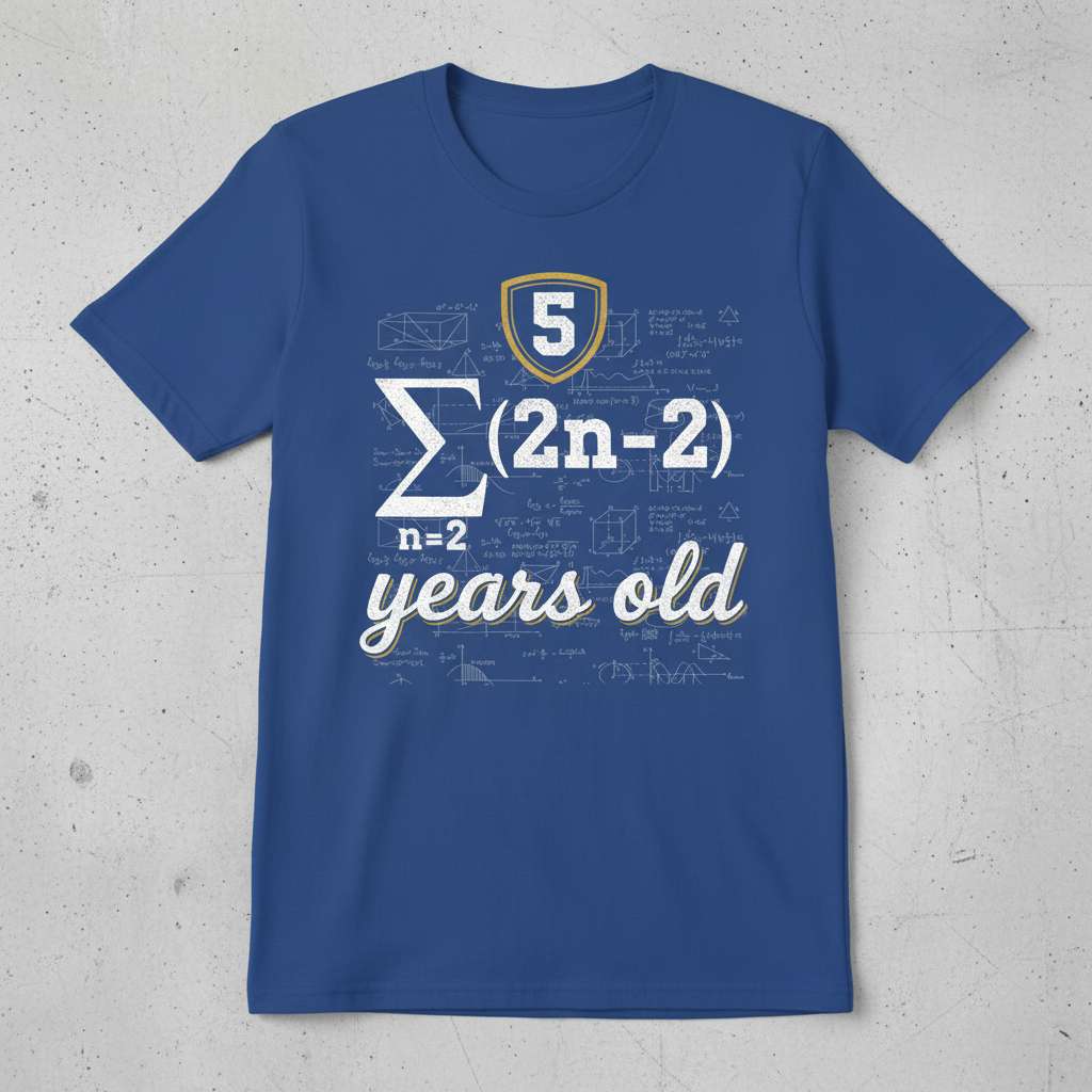 5 Years Old Math T-Shirt, Funny Birthday Tee Gift Idea