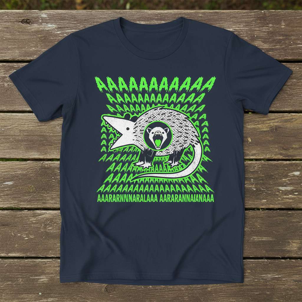 Aaaarannnaralaa Aaaarannaianaaa Graphic Possum T-Shirt, Funny Screaming Tee Gift