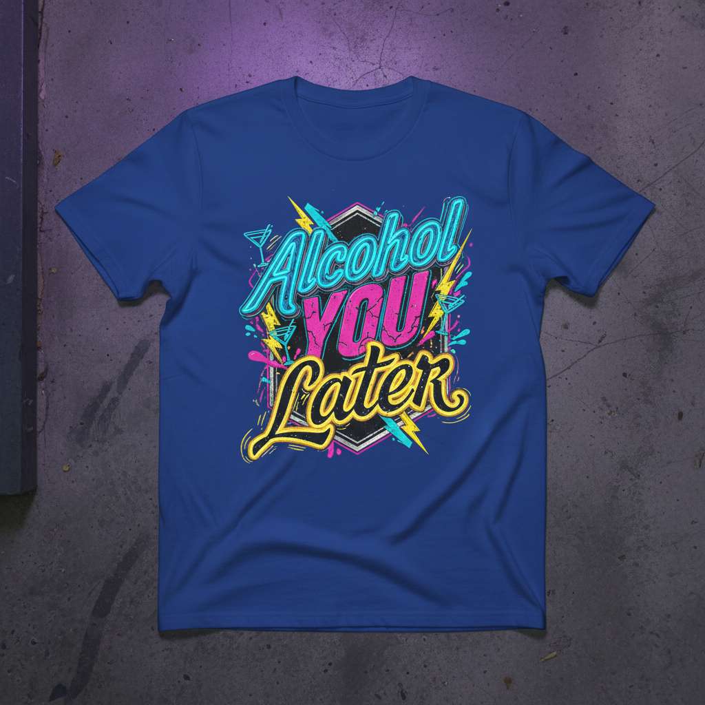 Alcohol You Later Graphic T-Shirt, Funny Drinking Tee