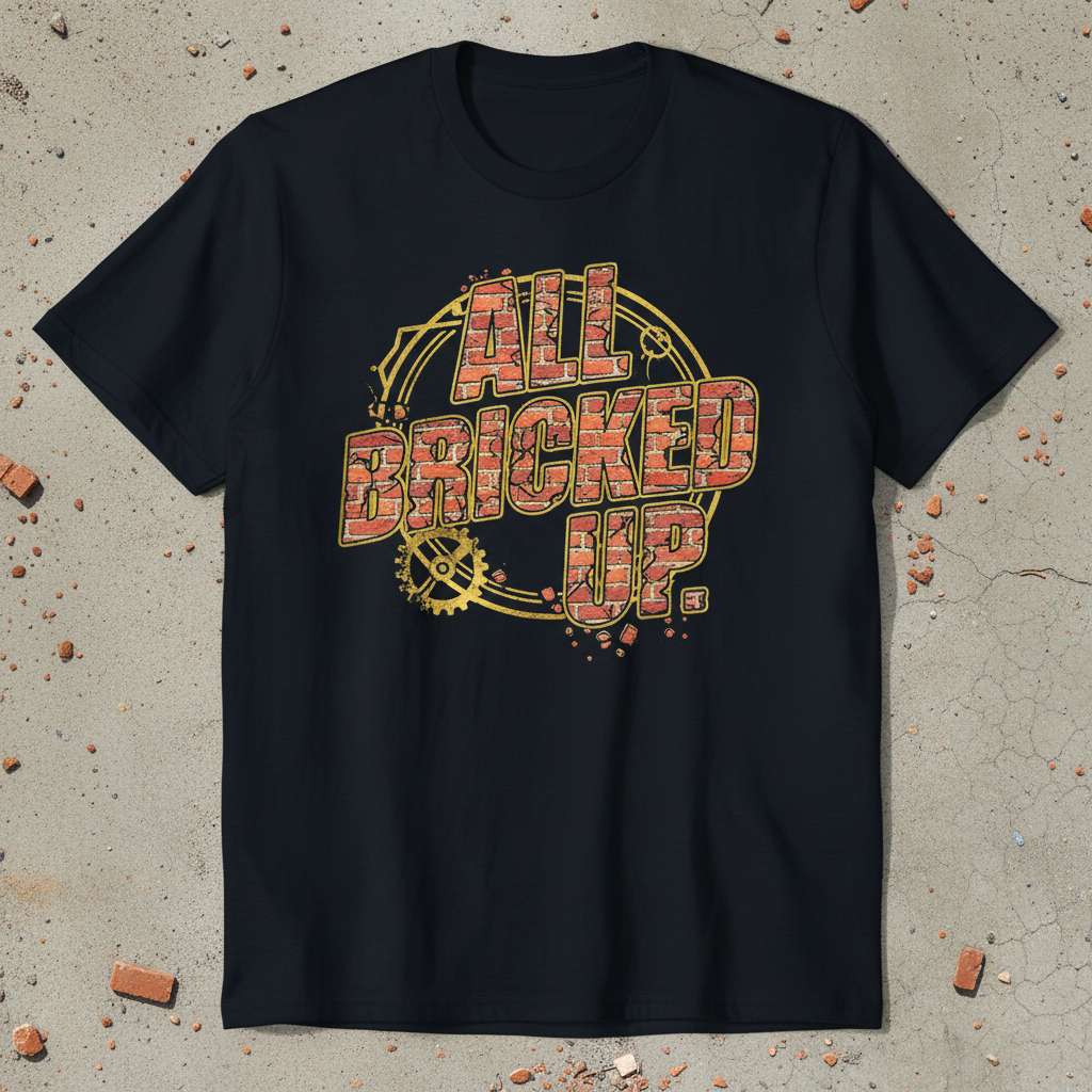 All Bricked Up Distressed T-Shirt, Funny Mason Tee Graphic Novelty Gear