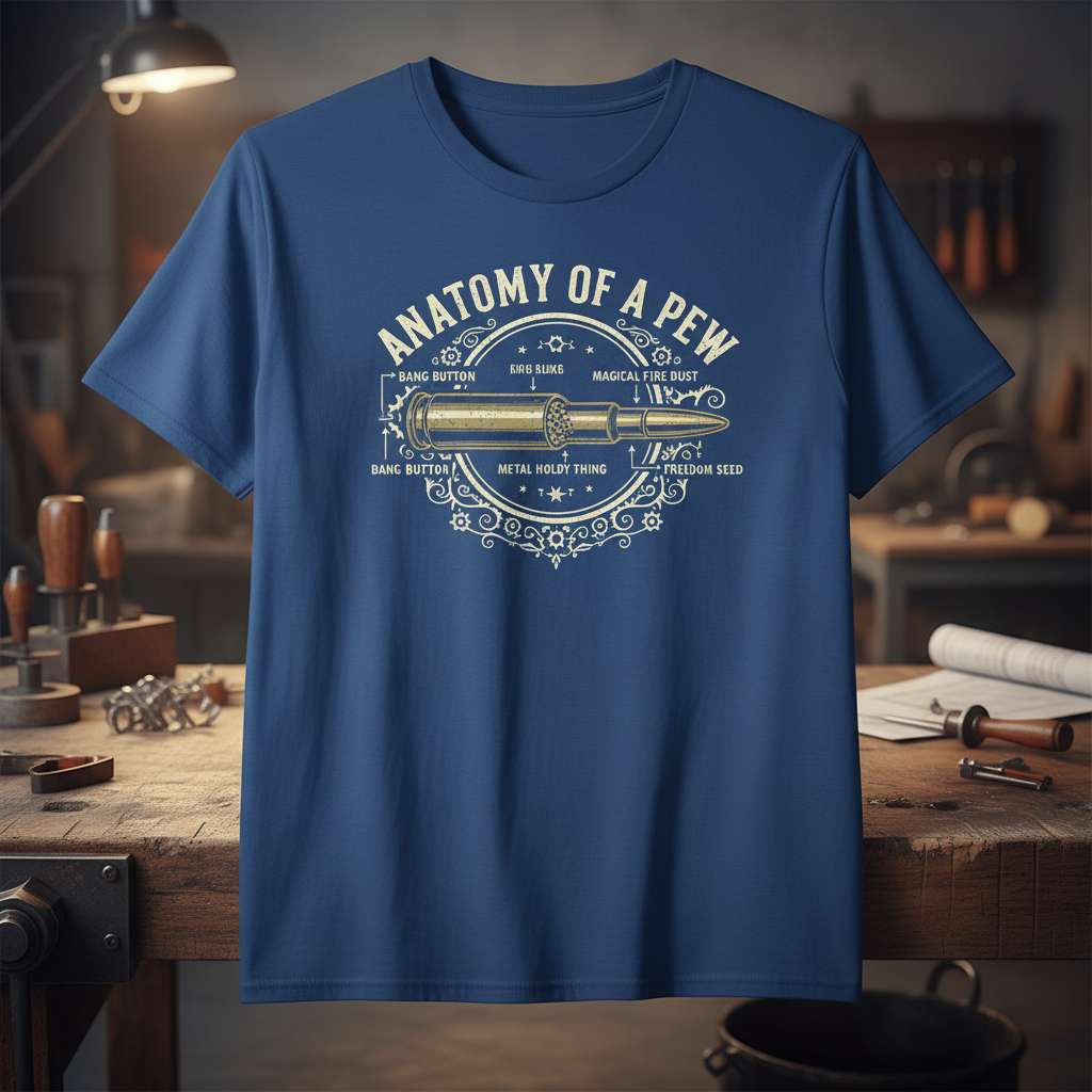 Anatomy Of A Pew Bullet T-Shirt, Funny Gun Enthusiast Gift Idea Tee