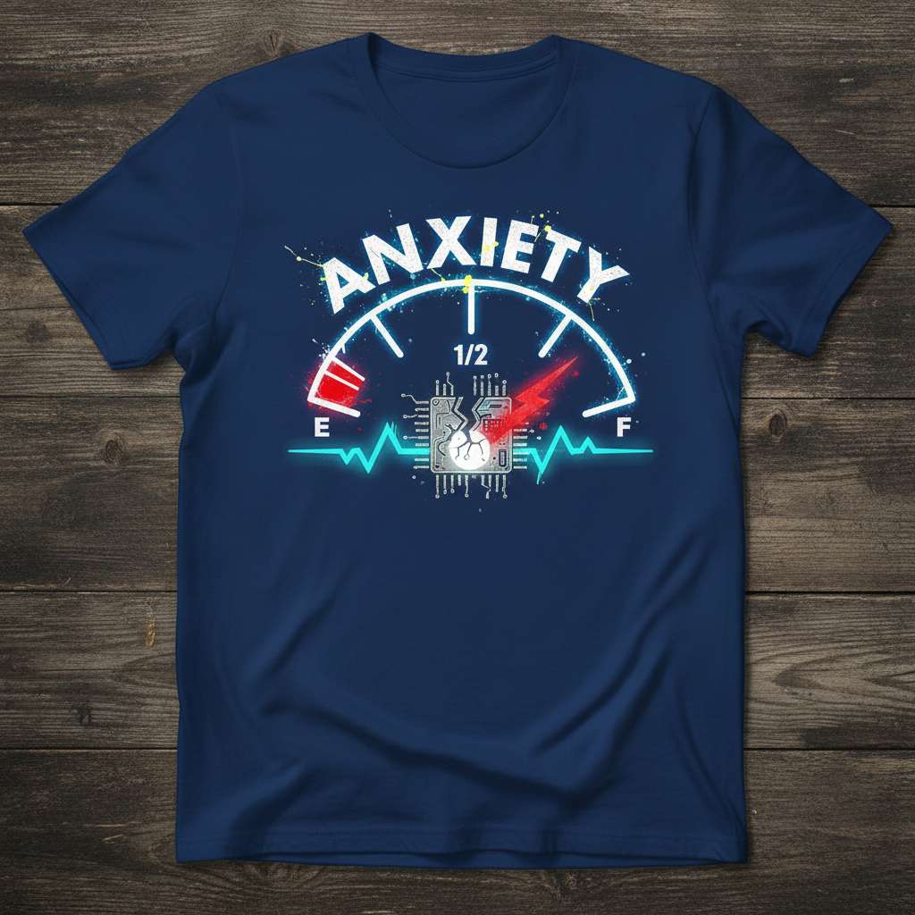 Anxiety Fuel Gauge T-Shirt, Mental Health Awareness Tee Gift Idea