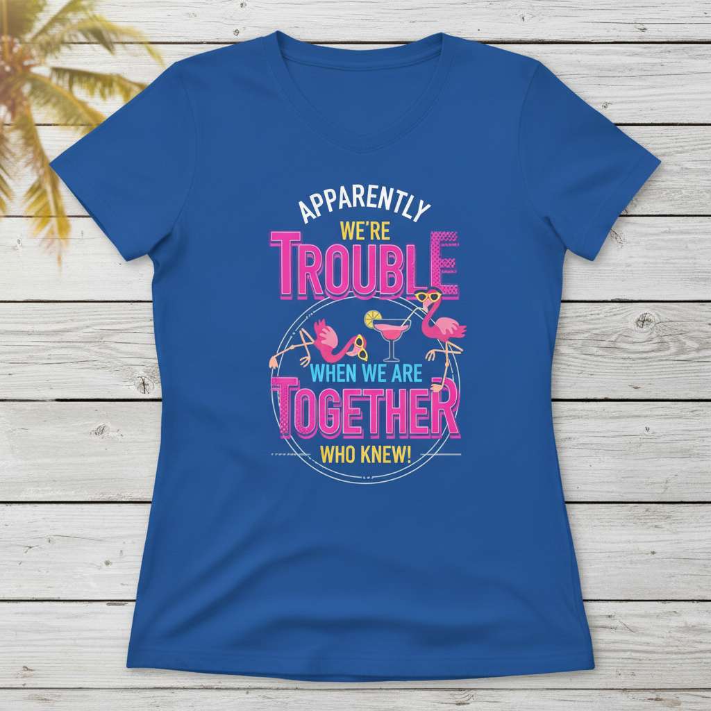 Apparently Were Trouble When We Are Together Who Knew Graphic T-Shirt, Funny Friendship Tee Gift Idea