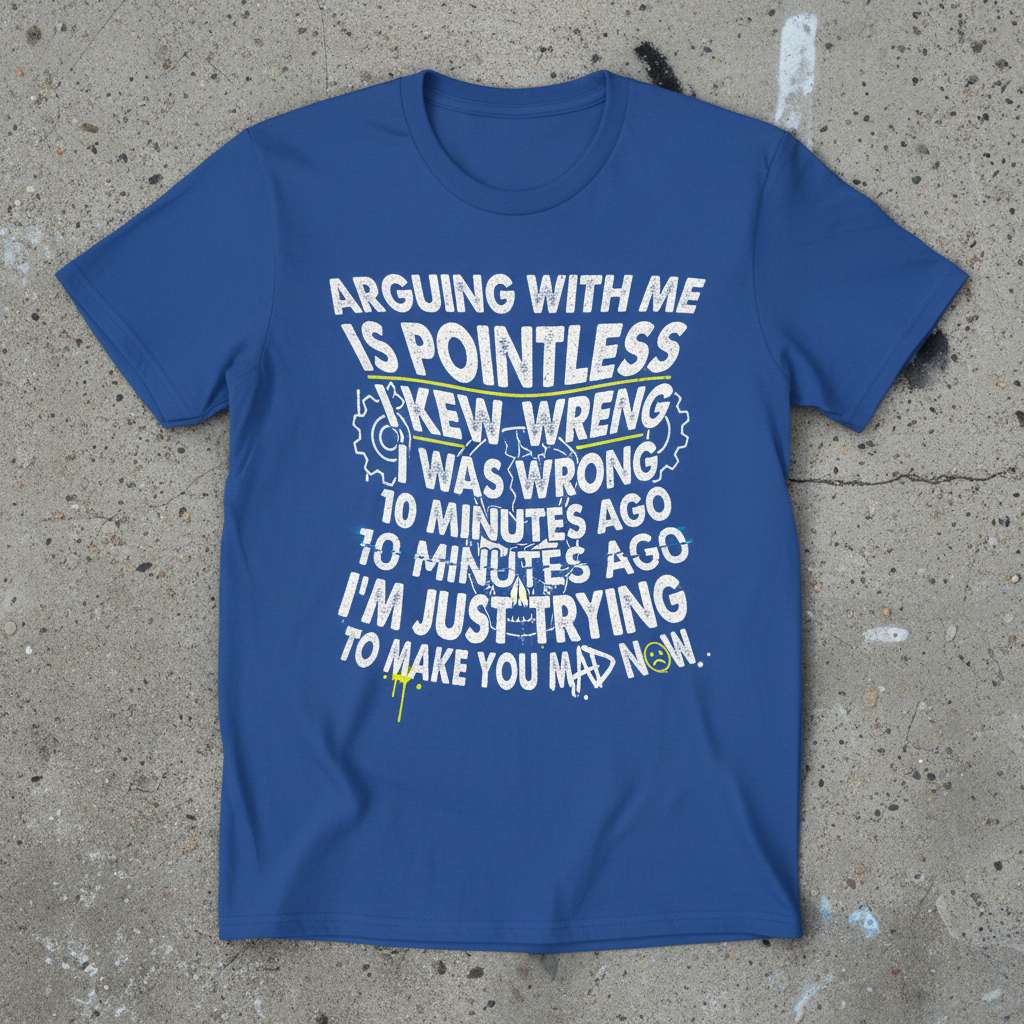 Arguing With Me Is Pointless I Knew Wreng I Was Wrong 10 Minutes Ago 10 Minutes Ago T-Shirt, Funny Novelty Tee