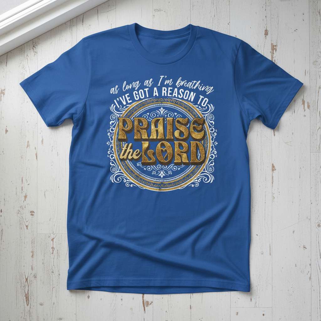 As Long As Im Breathing Ive Got A Reason To Praise The Lord Vintage T-Shirt Graphic Tee