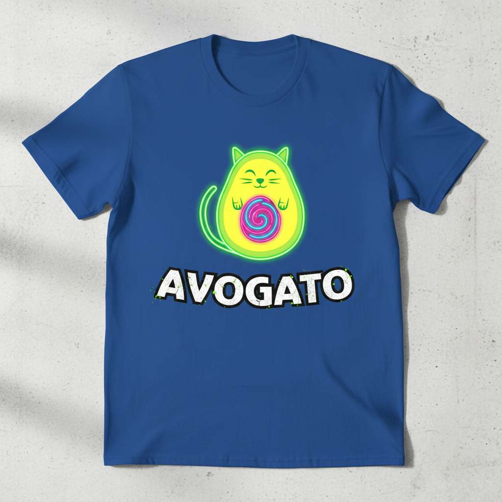 Avogato Funny Cat Avocado T-Shirt, Cute Graphic Tee Gift Idea