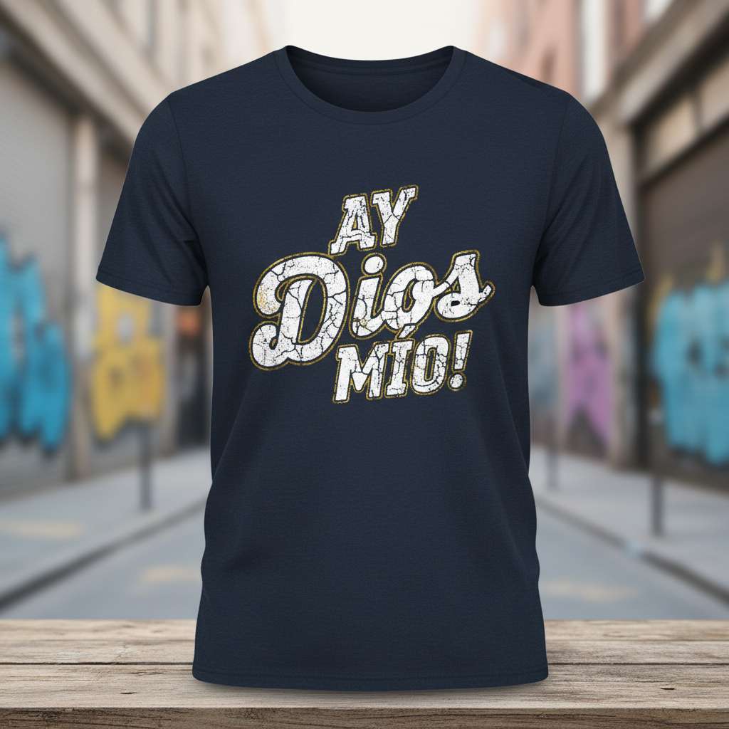 Ay Dios Mio Distressed Hispanic T-Shirt Funny Latin Novelty Tee Gear