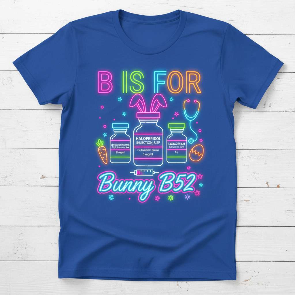B Is For Bunny B52 Graphic T-Shirt, Cute Easter Tee