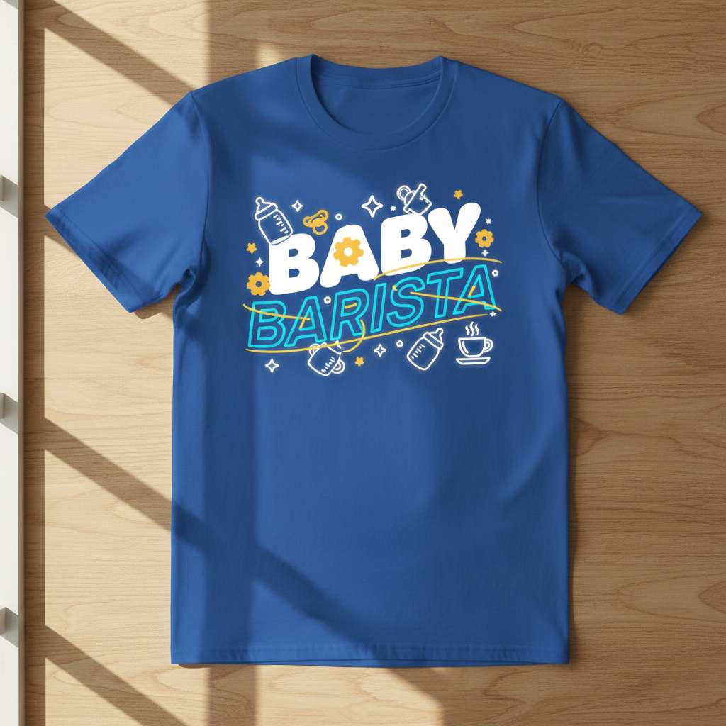 Baby Barista Graphic T-Shirt, Cute Coffee Lover Tee Gift Idea