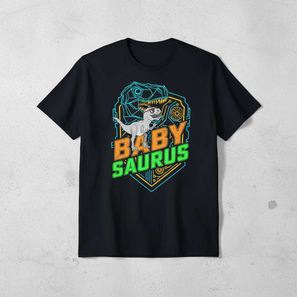 Baby Saurus T-Shirt, Graphic Dinosaur Tee Gift Idea