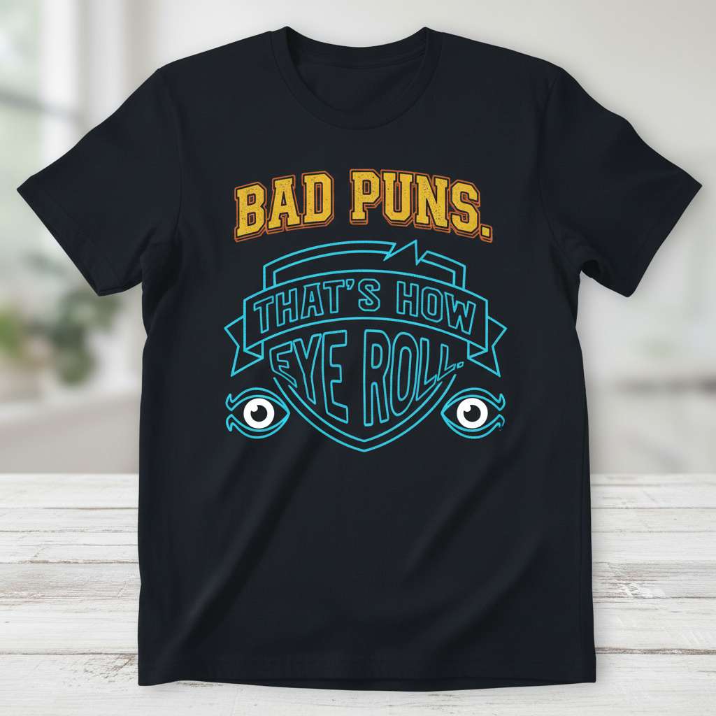 Bad Puns, Thats How Eye Roll Graphic T-Shirt, Funny Sarcastic Tee Gift Idea