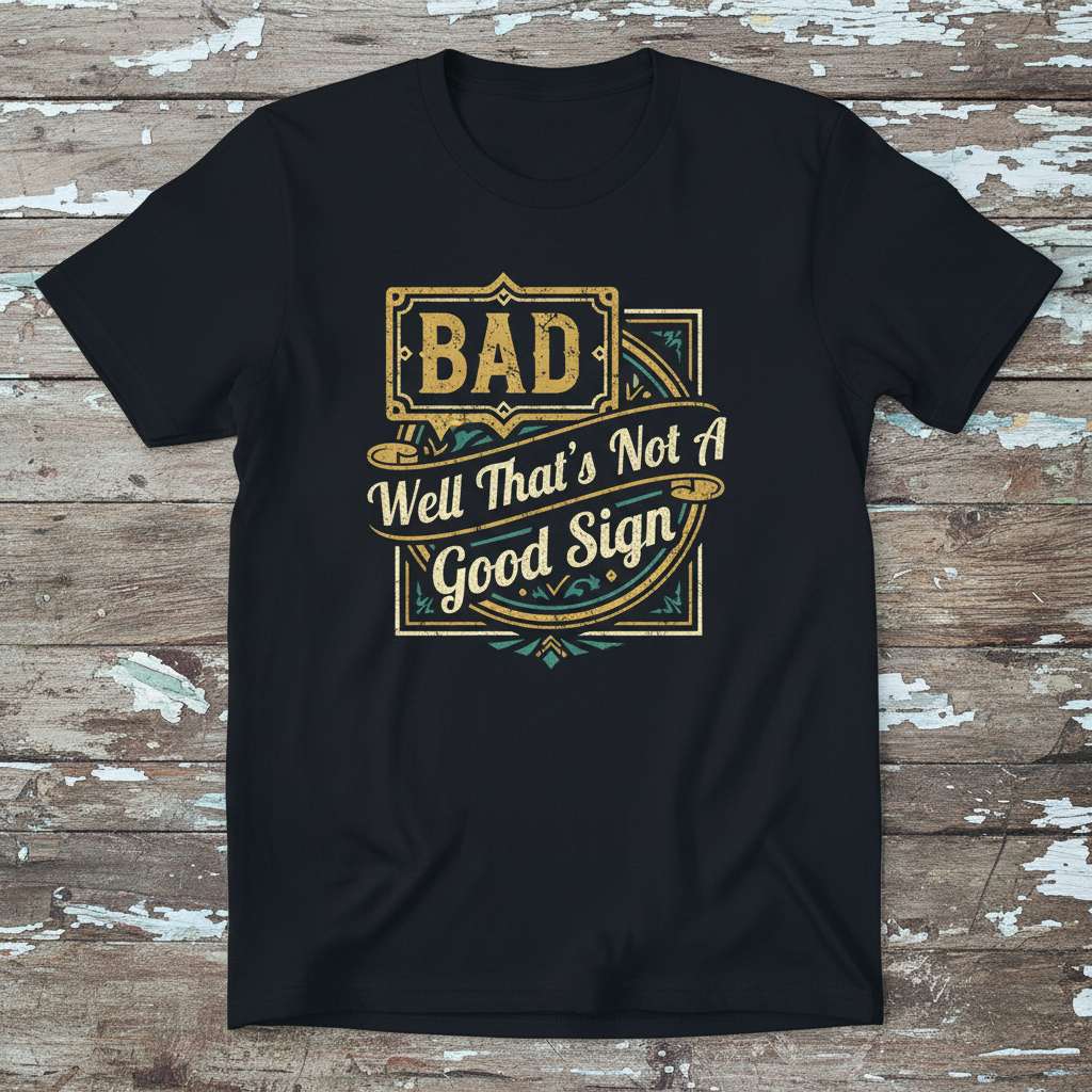 Bad Well Thats Not A Good Sign T-Shirt Funny Graphic Tee Gift Idea