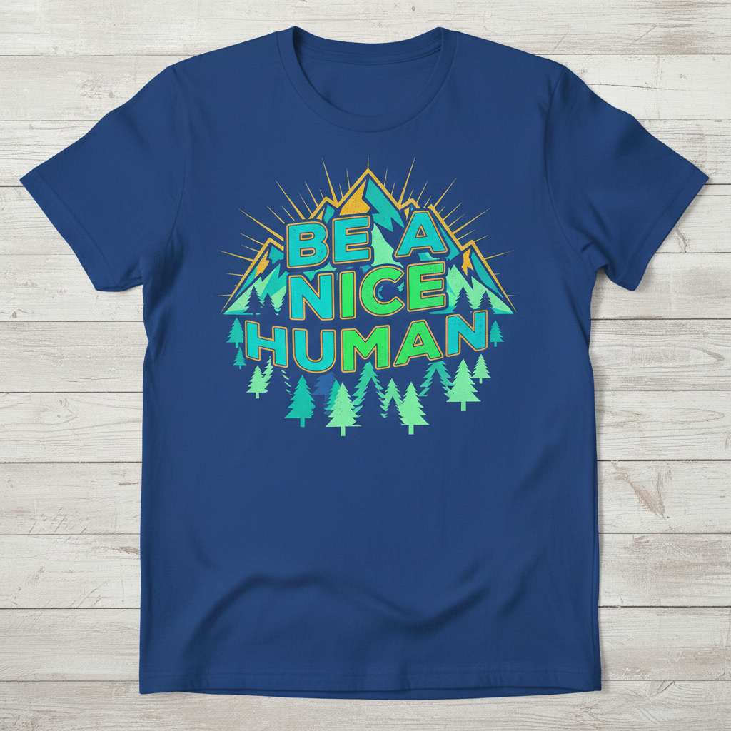 Be A Nice Human T-Shirt, Graphic Mountain Tee, Unisex Gift Idea