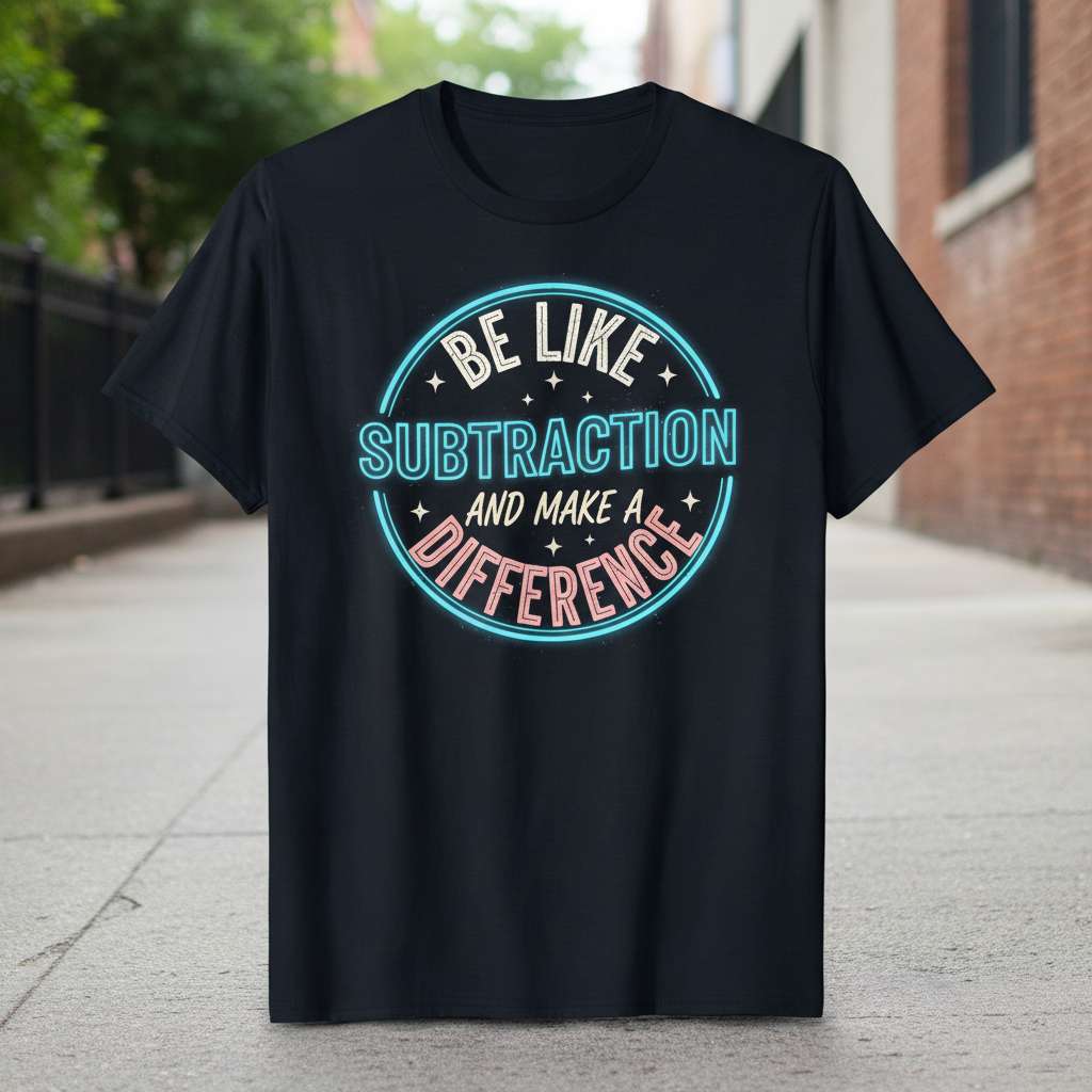Be Like Subtraction And Make A Difference T-Shirt, Funny Math Teacher Tee Gift Idea