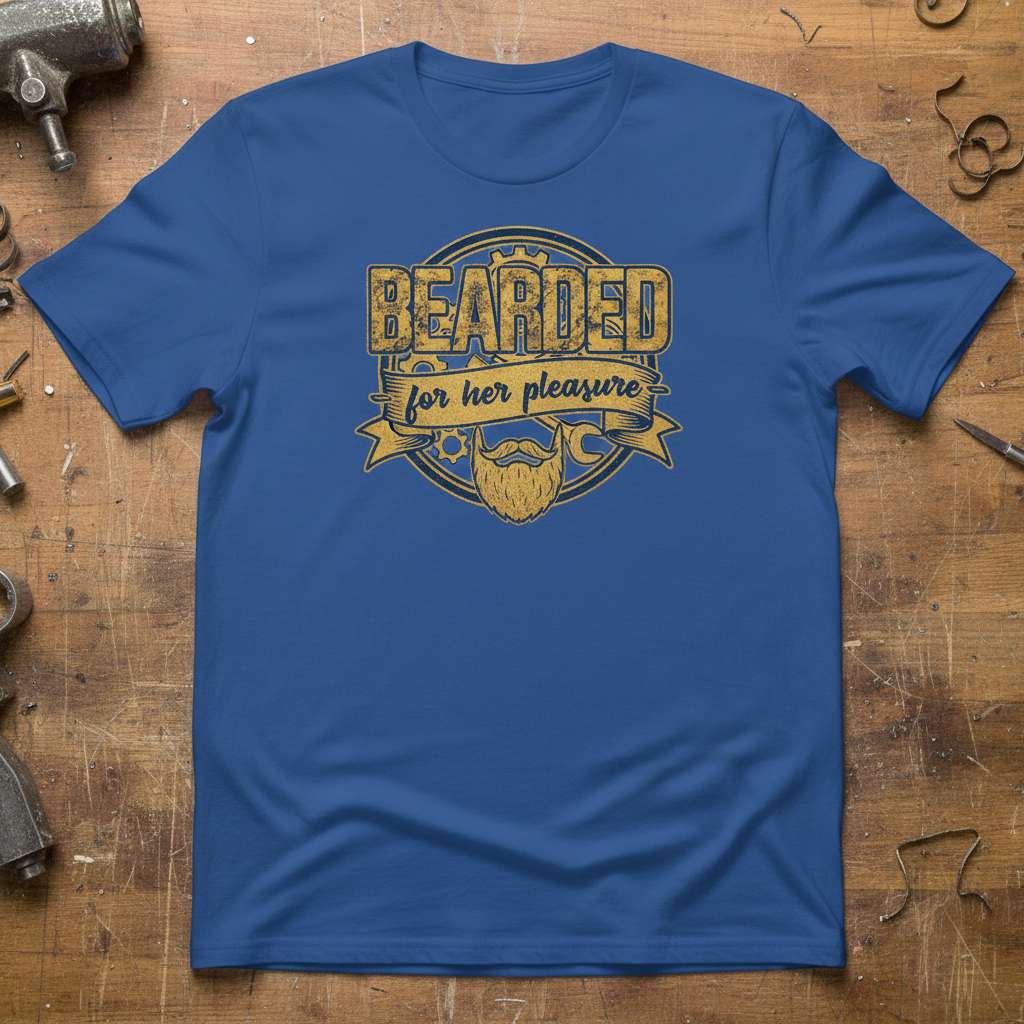 Bearded For Her Pleasure Graphic T-Shirt, Funny Beard Tee Outfit
