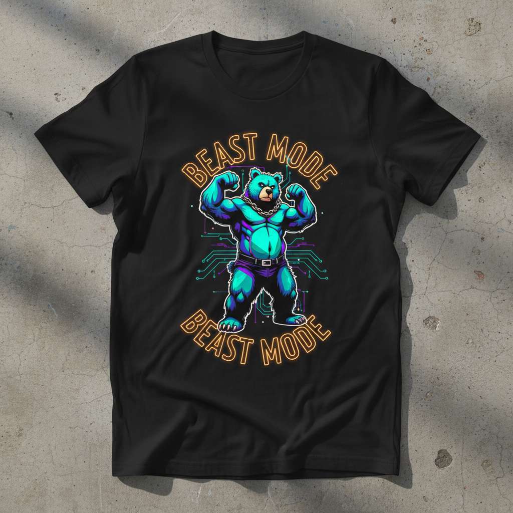 Beast Mode Graphic Bear T-Shirt, Funny Gym Tee Outfit