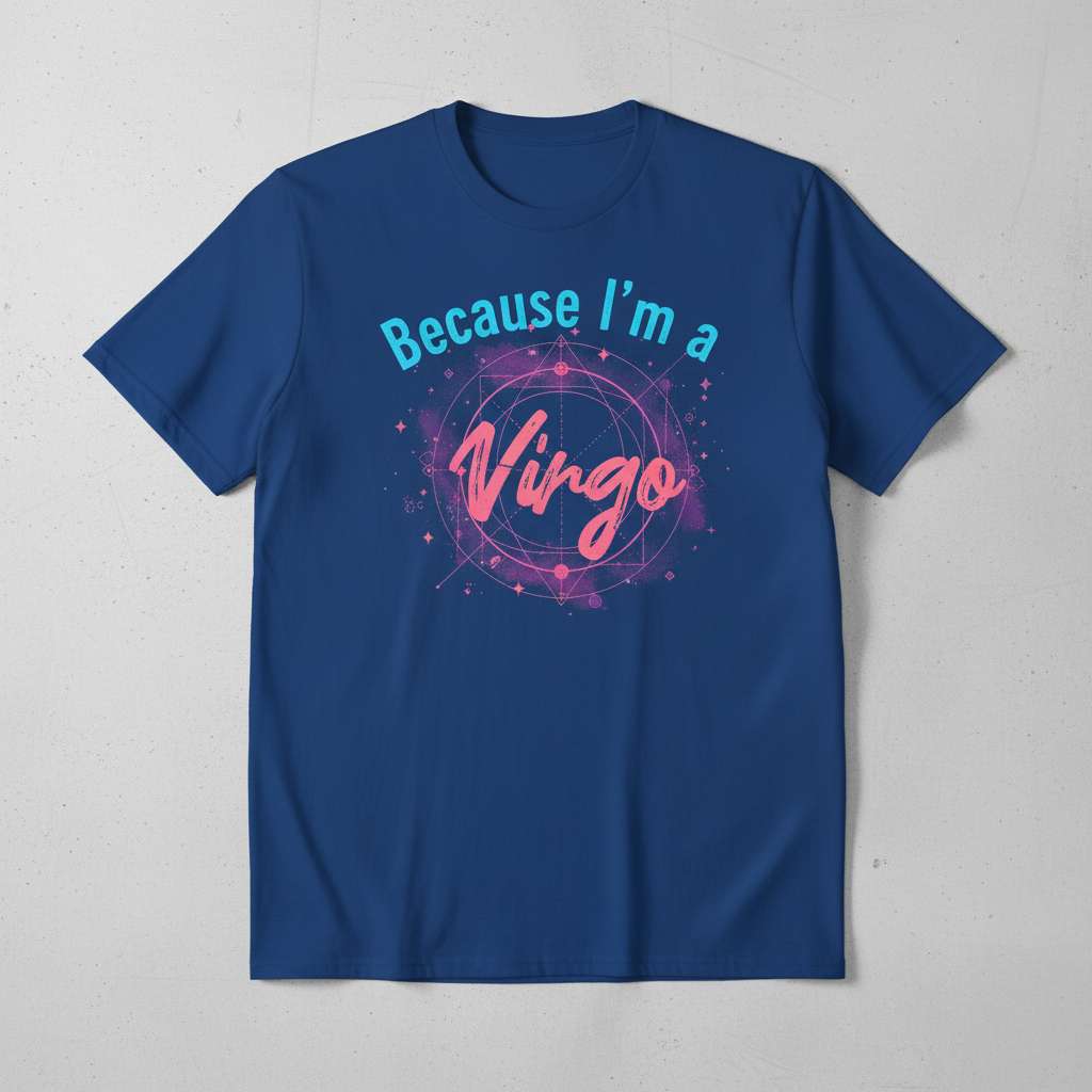 Because Im a Virgo Graphic T-Shirt, Zodiac Birthday Tee Gift Idea