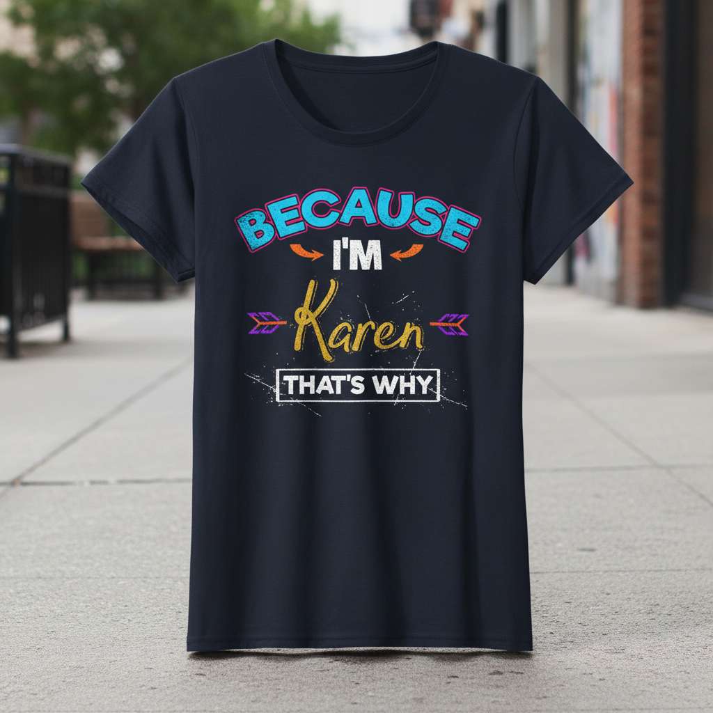 Because Im Karen Thats Why Graphic T-Shirt, Funny Gift Idea Tee