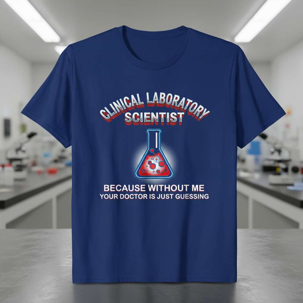 Because Without Me Your Doctor Is Just Guessing Clinical Laboratory Scientist T-Shirt, Funny Novelty Tee
