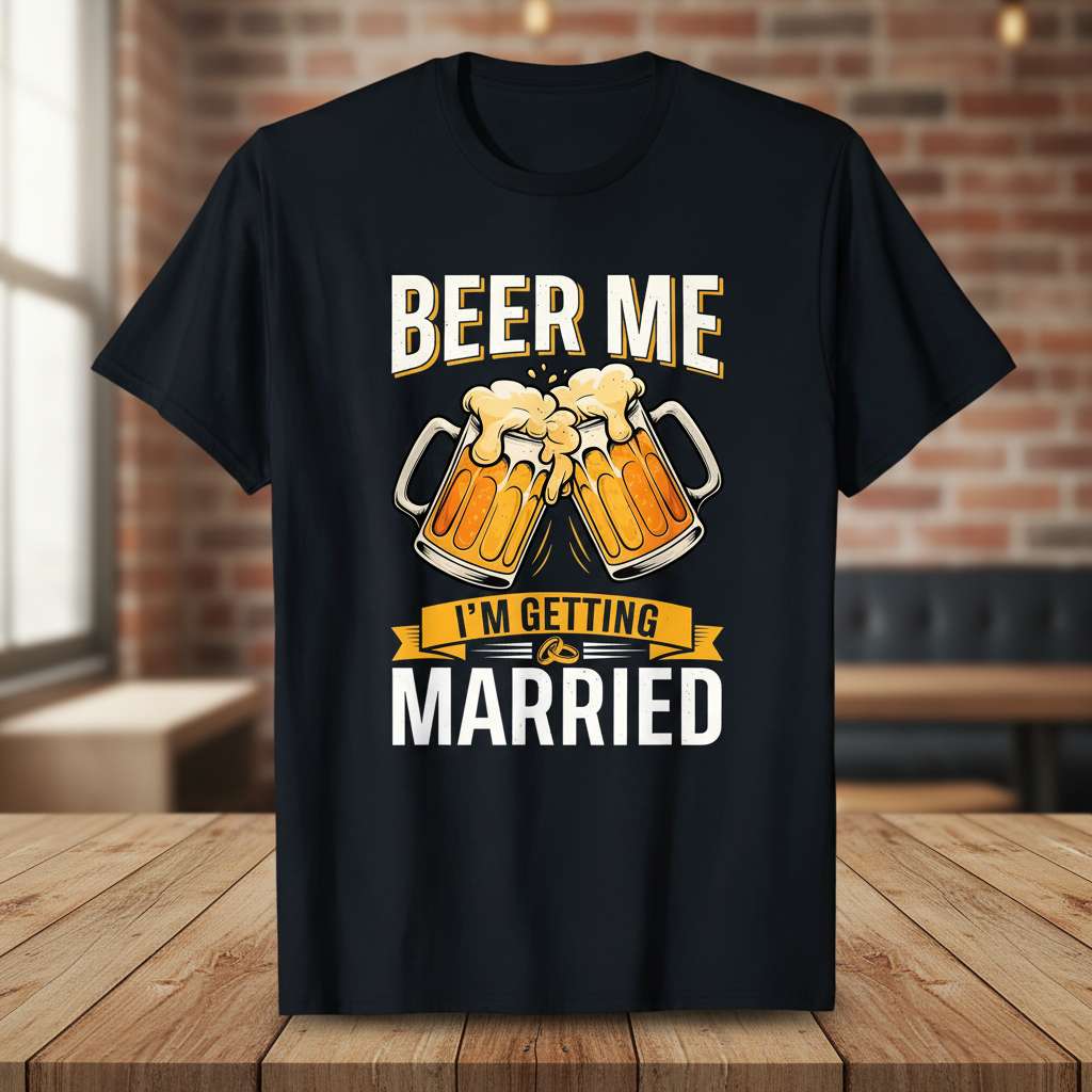 Beer Me Im Getting Married T-Shirt, Funny Groom Wedding Tee Present Idea