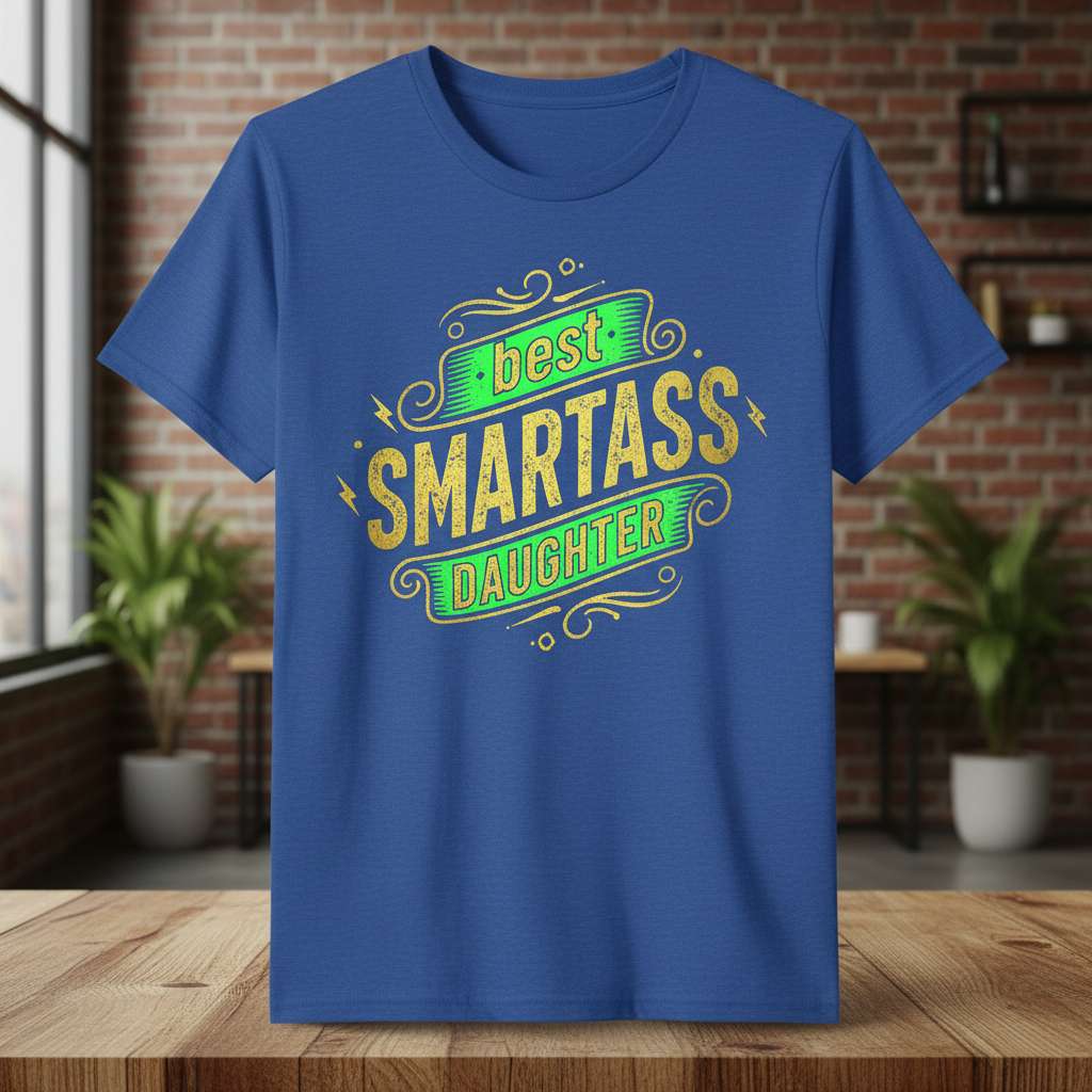 Best Smartass Daughter Graphic T-Shirt, Funny Novelty Tee Gift Idea