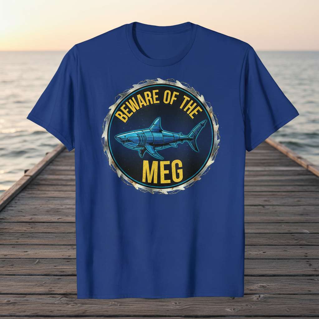 Beware Of The Meg Shark T-Shirt, Graphic Gift Tee Idea