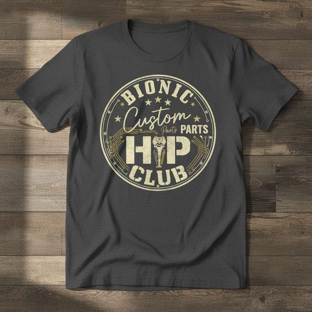 Bionic Custom Hip Club T-Shirt, Funny Recovery Tee Idea