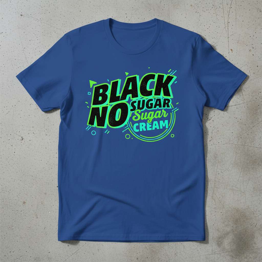 Black No Sugar Sugar Cream Graphic T-Shirt, Funny Novelty Tee