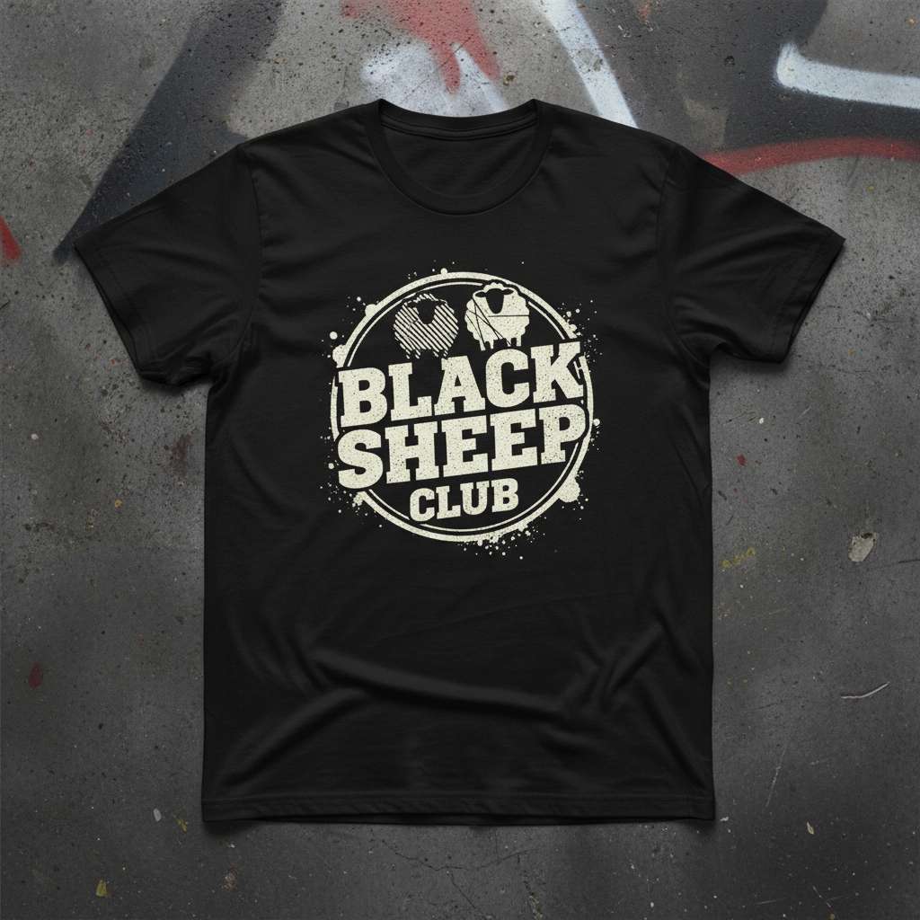 Black Sheep Club Graphic T-Shirt, Funny Novelty Tee Gift Idea