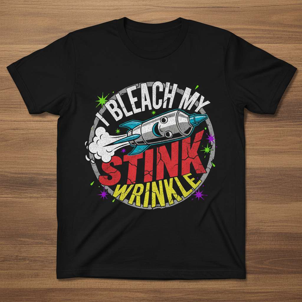 Bleach My Stink Wrinkle Vintage Distressed T-Shirt, Funny Graphic Tee Idea