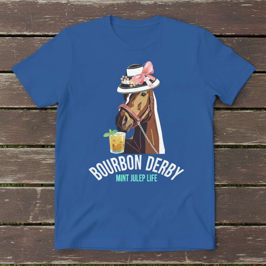 Bourbon Derby Mint Julep Life Graphic T-Shirt, Funny Horse Racing Tee Idea