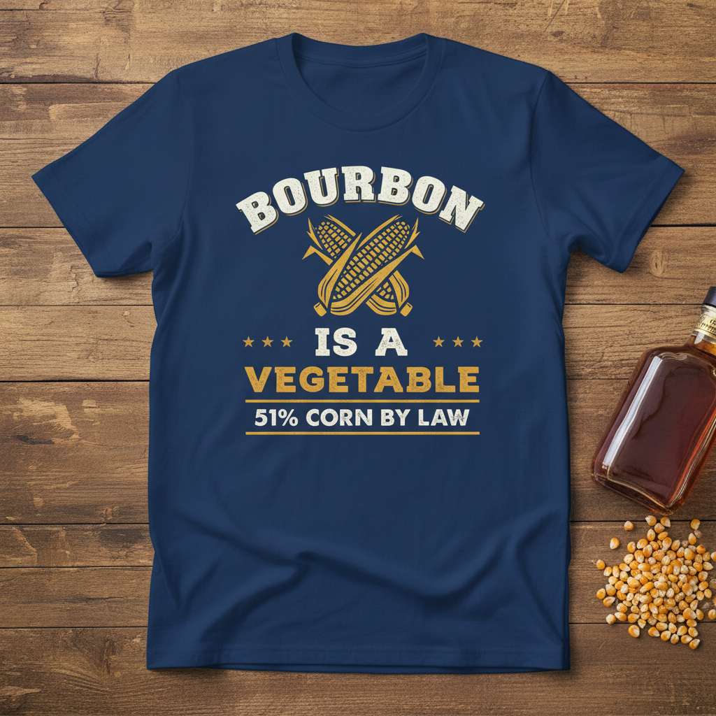 Bourbon Is A Vegetable 51% Corn By Law T-Shirt, Funny Tee