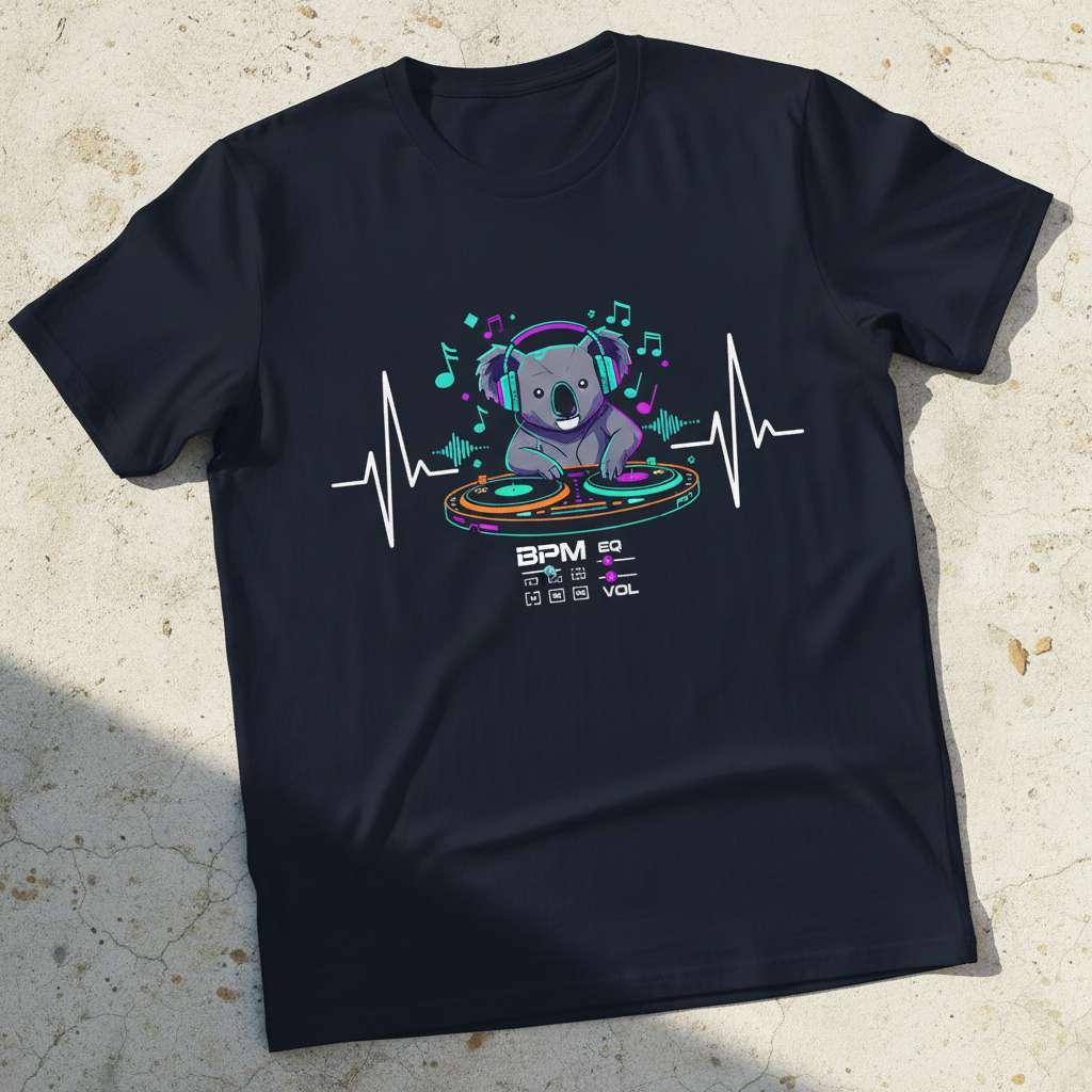 Bpm Eq Vol DJ Koala Graphic T-Shirt, Funny Electronic Music Producer Tee Merch
