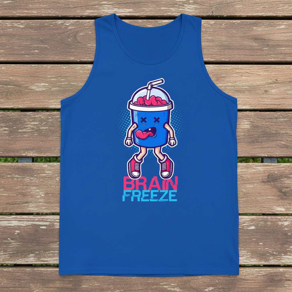 Brain Freeze Graphic Tank Top, Funny Novelty Tee
