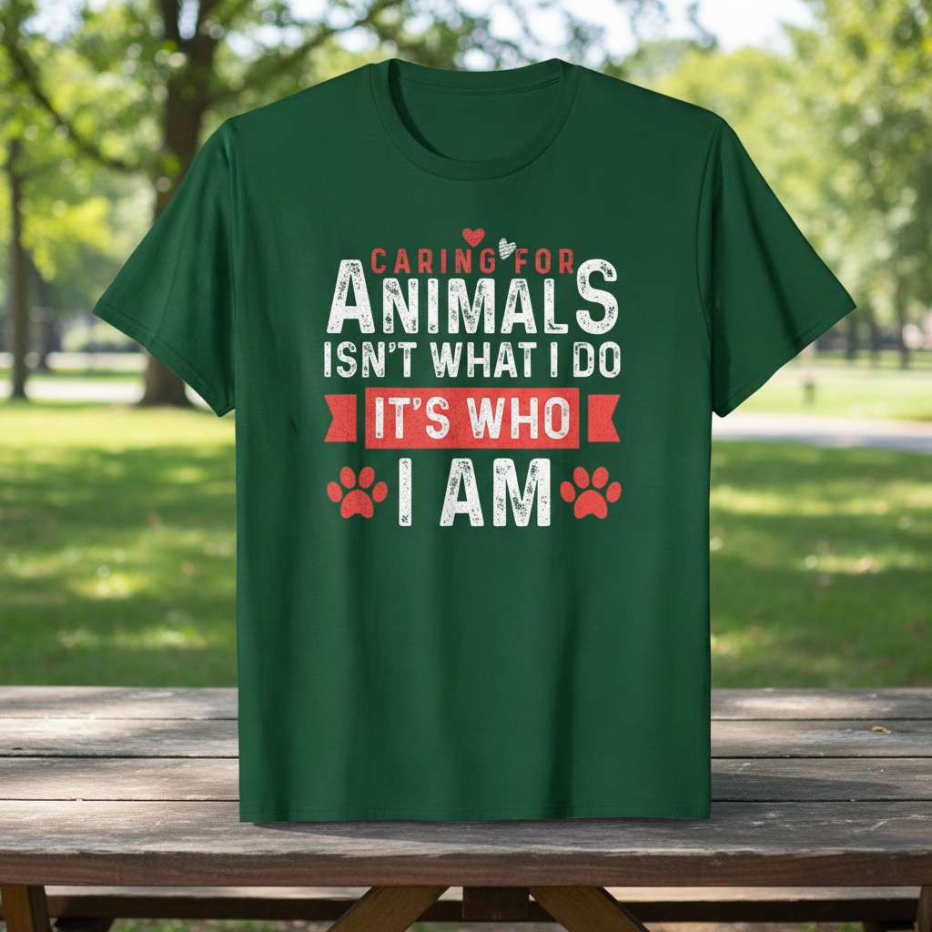 Caring For Animals Isnt What I Do Its Who I Am Graphic T-Shirt, Funny Vet Tee Gift Idea