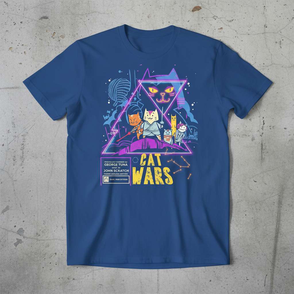 Cat Wars Graphic T-Shirt, Funny Cat Lover Tee Merch