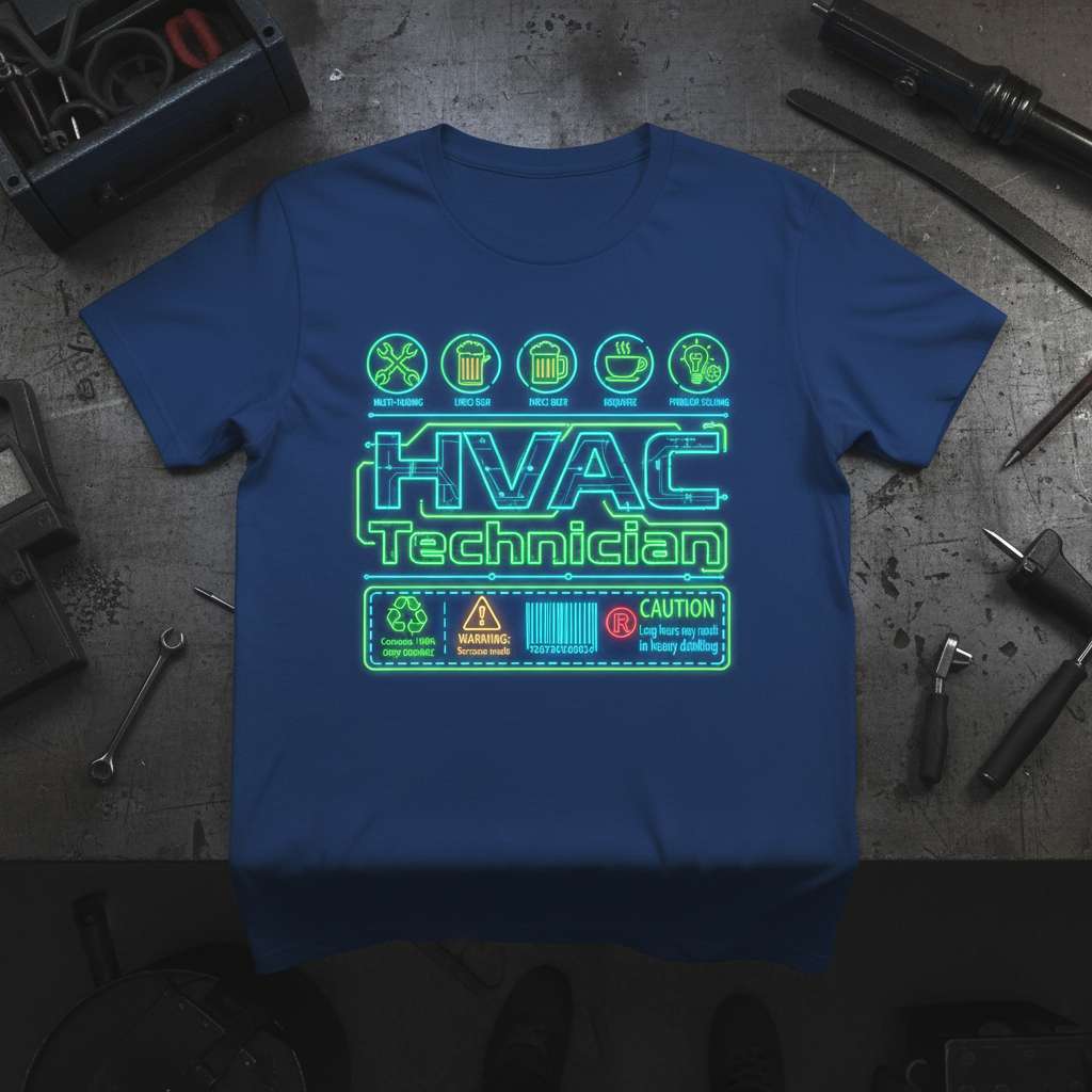 Caution Long Hours May Result In Heavy Drinking Hvac Technician T-Shirt, Funny Mechanic Tee Gift Idea