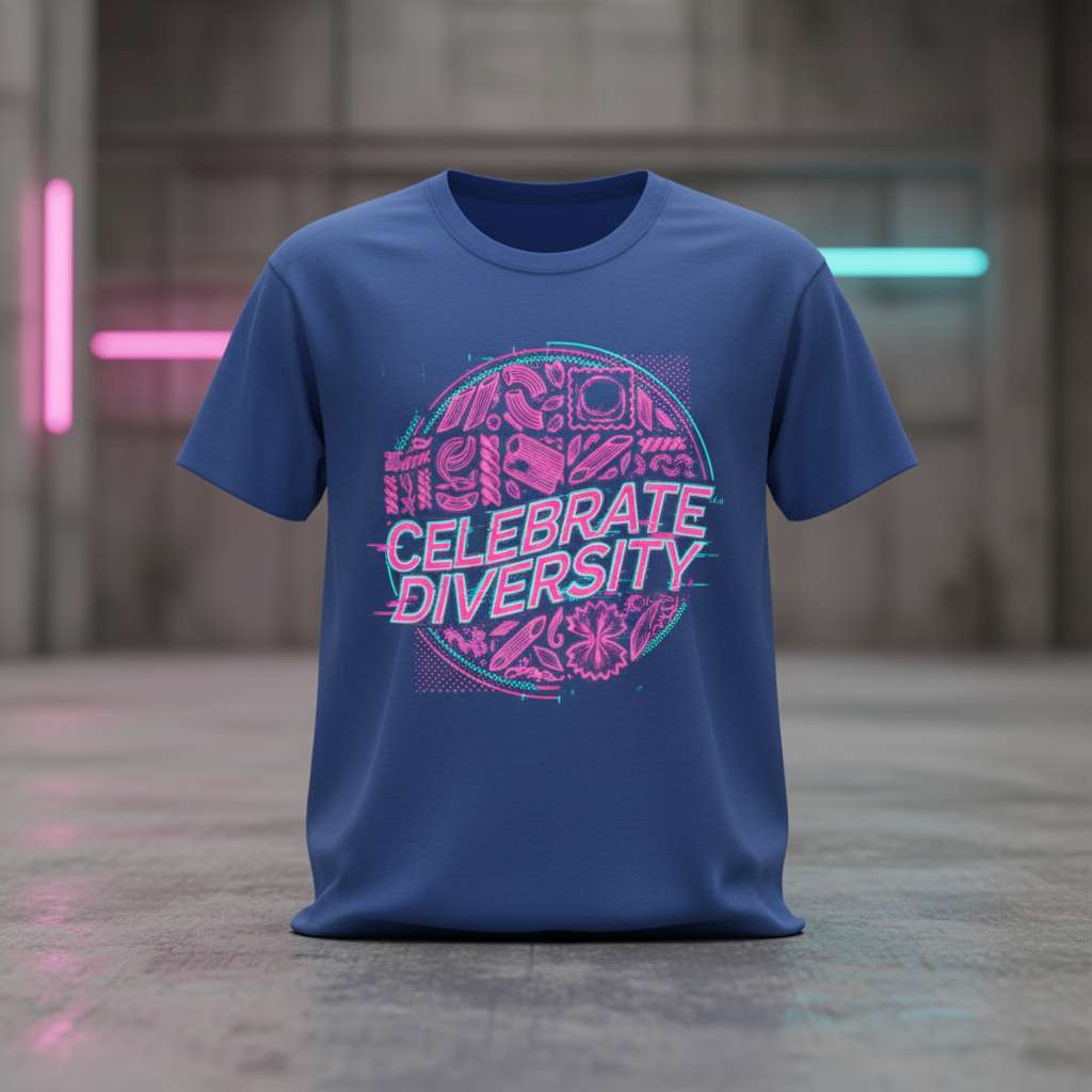 Celebrate Diversity Graphic T-Shirt, Novelty Food Tee