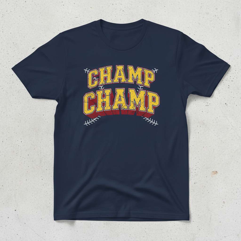 Champ Champ Graphic Baseball T-Shirt, Vintage Baseball Tee Gift Idea