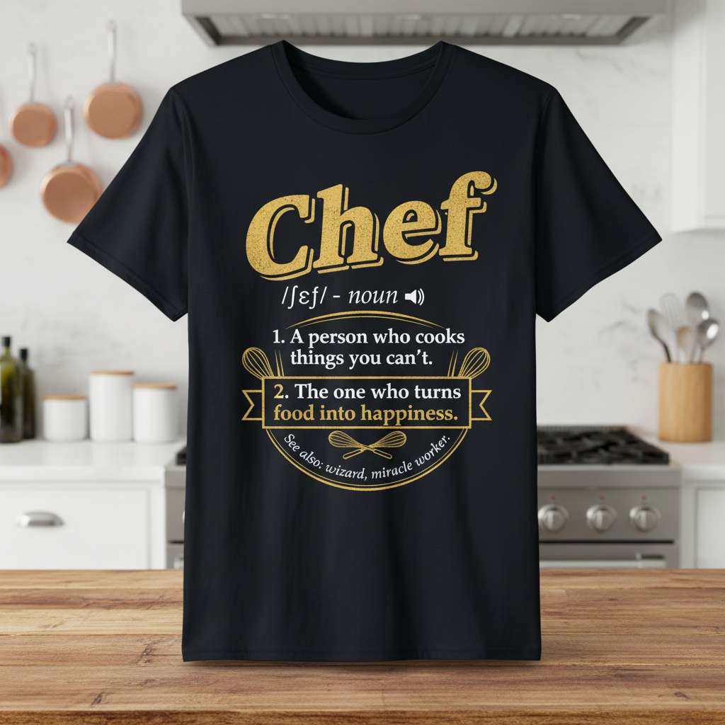 Chef- A Person Who Cooks Things You Cant Funny Chef T-Shirt, Cooking Gift Tee