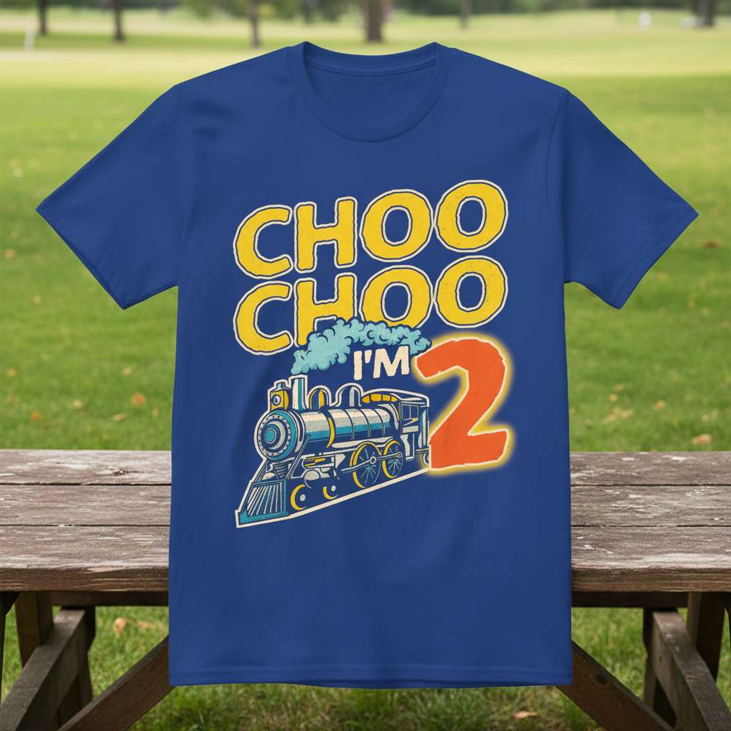 Choo Choo Im 2 Train Birthday T-Shirt, Funny Kids Tee Gift Idea