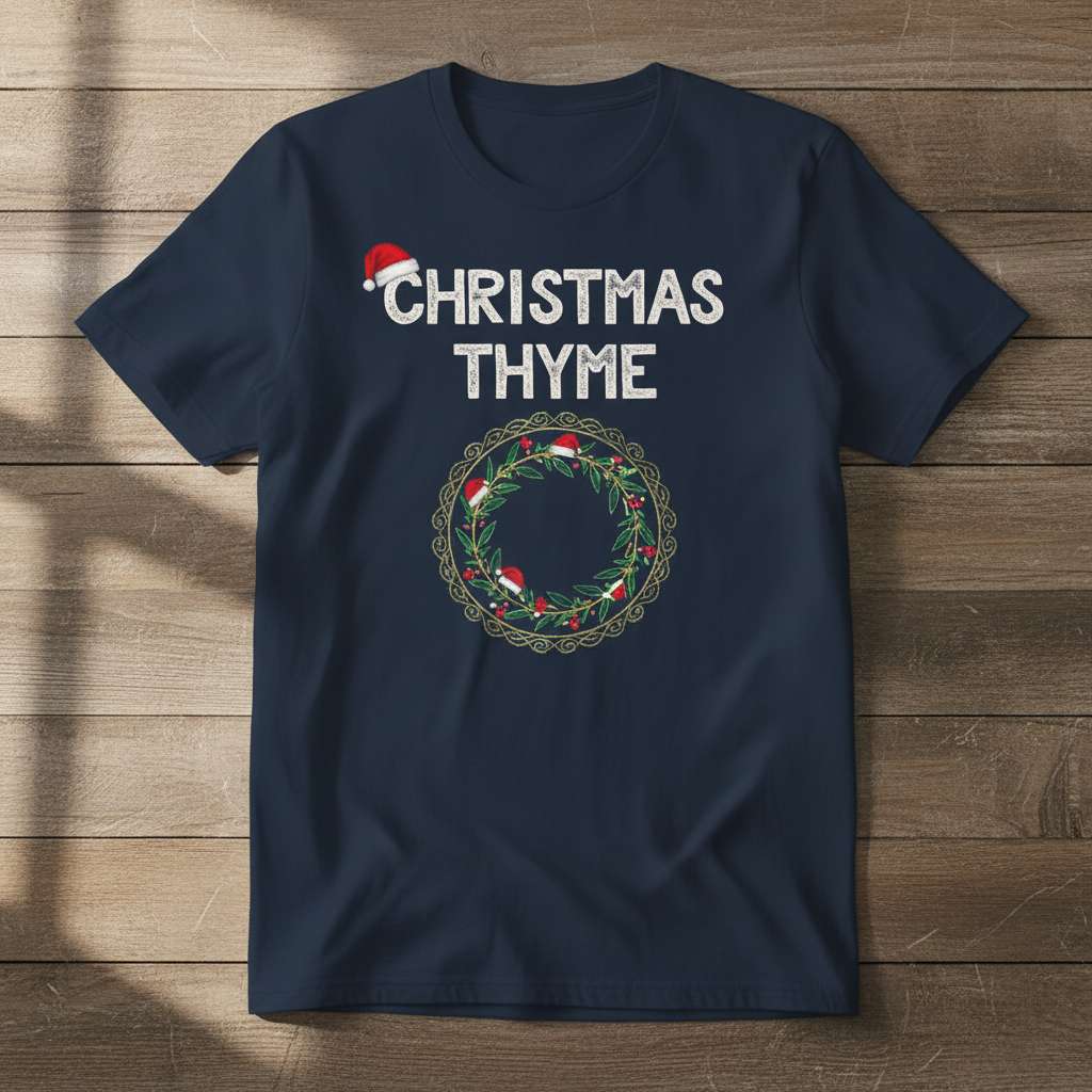 Christmas Thyme T-Shirt, Novelty Christmas Tee Gift Idea