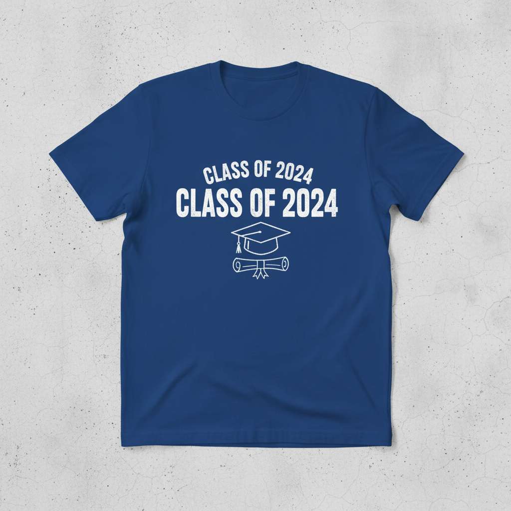 Class Of 2024 Graduation T-Shirt, Novelty Graduation Tee Present