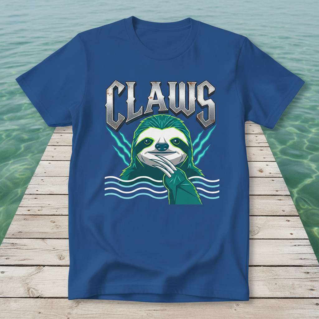 Claws Sloth Graphic T-Shirt, Funny Cute Tee Gift Idea