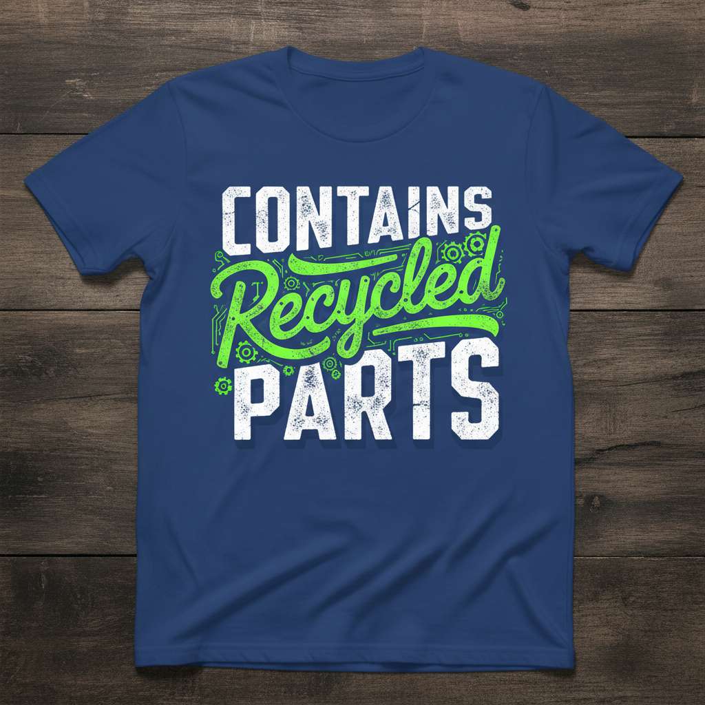 Contains Recycled Parts Graphic T-Shirt, Eco Friendly Tee Gift Idea