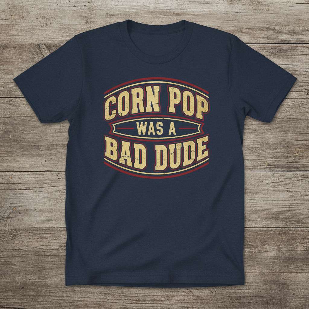 Corn Pop Was A Bad Dude Graphic T-Shirt, Funny Novelty Tee Gift Idea
