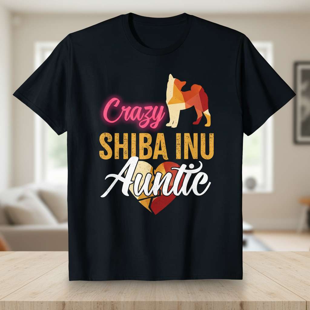 Crazy Shiba Inu Auntie T-Shirt, Funny Gift Tee Merch