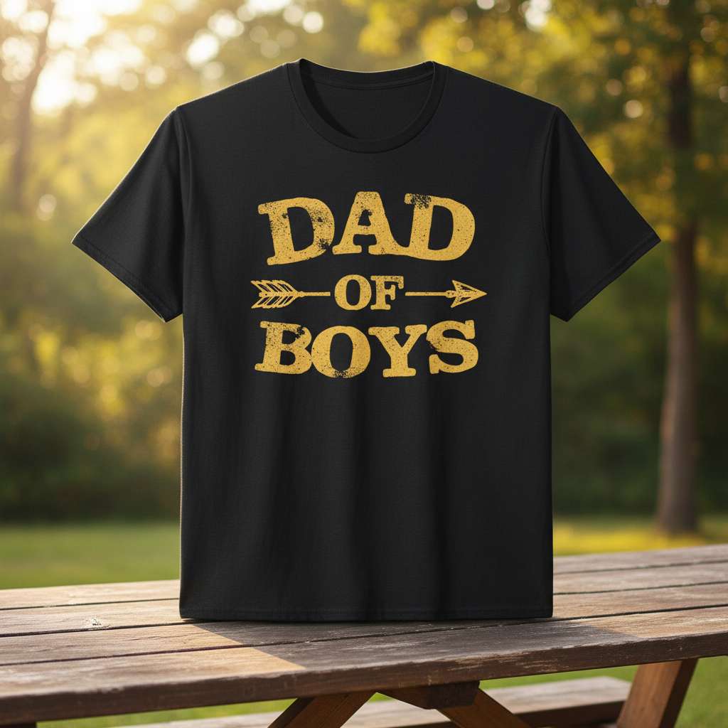 Dad Of Boys Distressed T-Shirt, Funny Fathers Day Tee Gift Idea