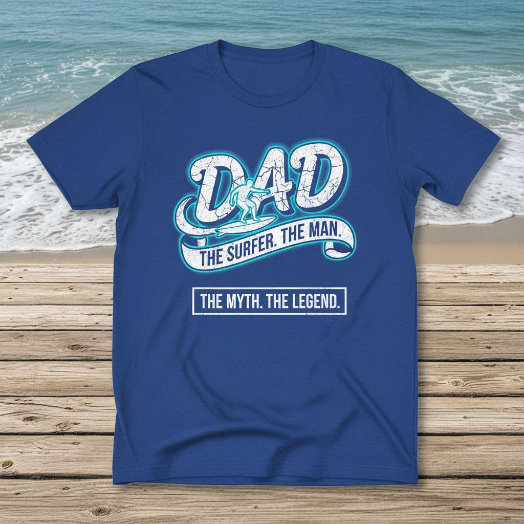 Dad The Surfer The Man The Myth The Legend T-Shirt, Funny Fathers Day Tee Gift Idea