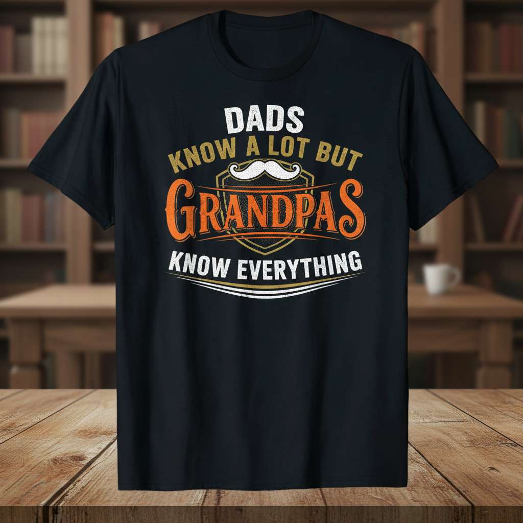 Dads Know A Lot But Grandpas Know Everything T-Shirt, Grandpa Tee Gift Idea